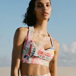 Zara PATCHWORK PRINT TOP